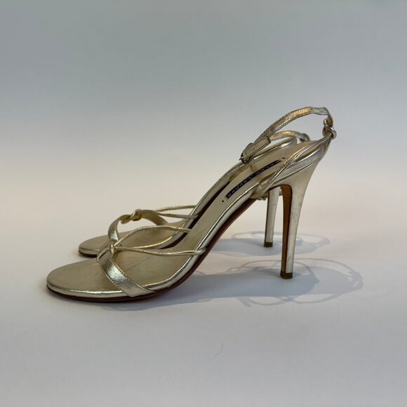 Ralph Lauren Purple Label Gold Leather Strappy Sandals, US 10 - Picture 4 of 16